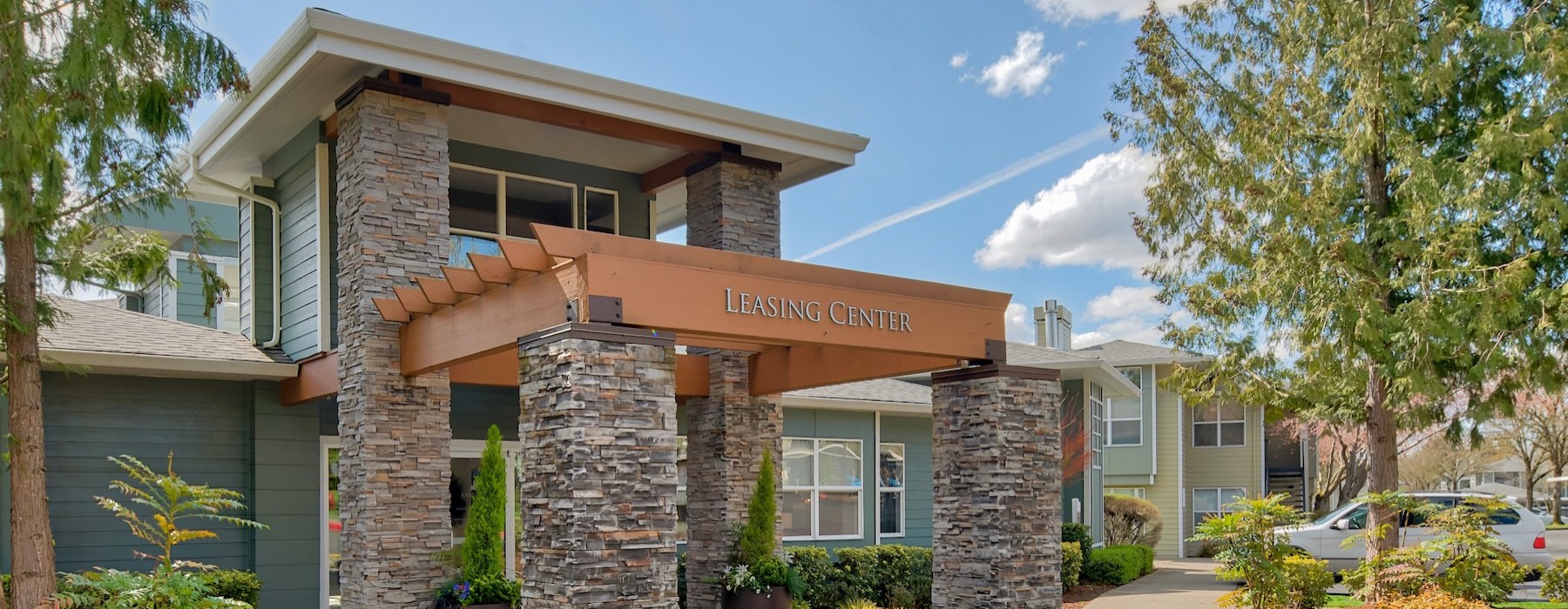 a building with a sign on it